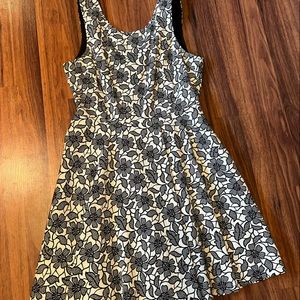 Under Skies Black and White Floral Dress